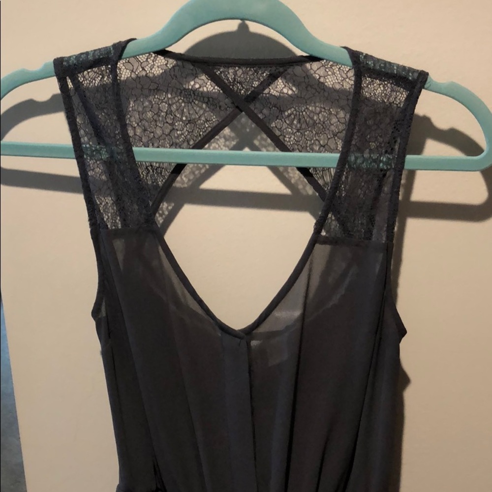 Dark gray lace romper